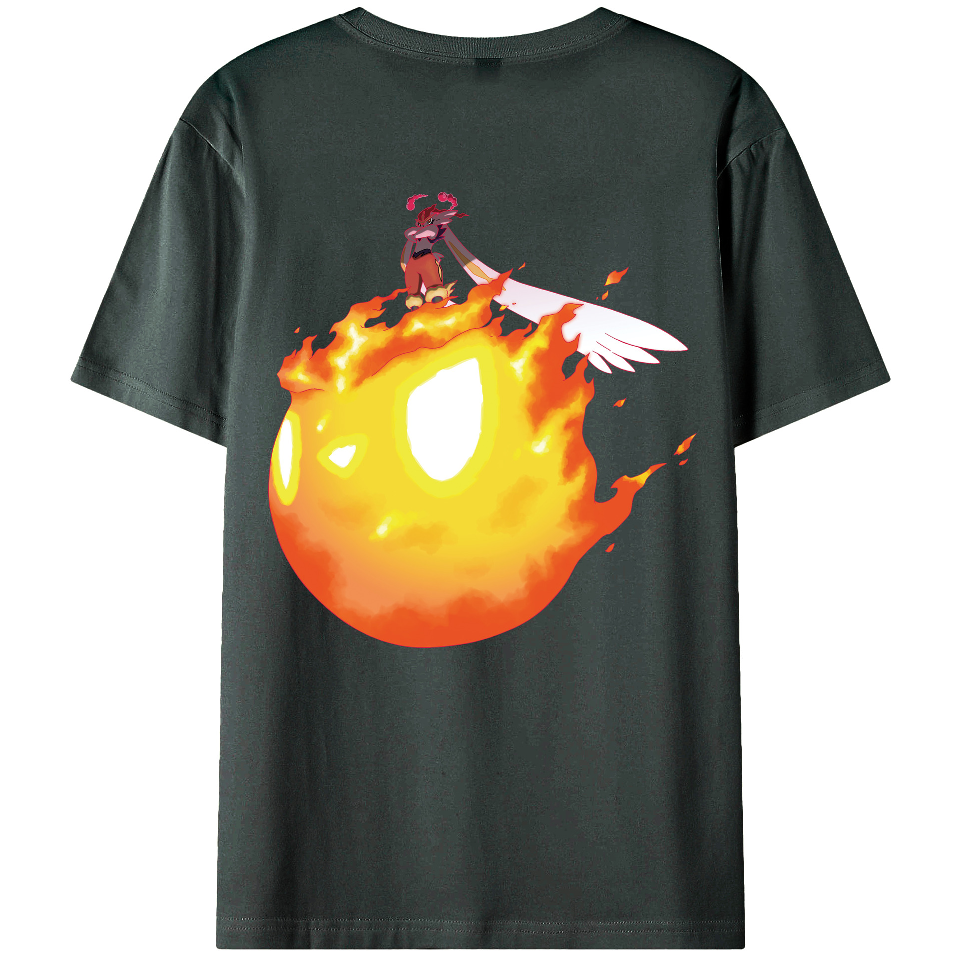 （画像用） ポケットモンスター Pokémon 綿100％ メンズ半袖Tシャツ（バックプリント） 通気性
